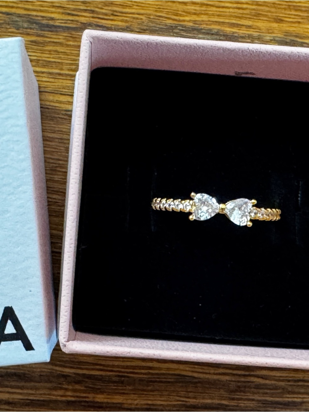 Pandora Sparkling Clear Bow Ring Size 7